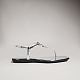 Women's thong sandal with Interlocking G metallic silver leather
