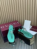 Women's thong sandal with Interlocking G green