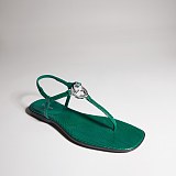 Women's thong sandal with Interlocking G green