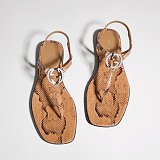 Women's thong sandal with Interlocking G brown