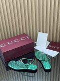 Women's thong sandal with Interlocking G green