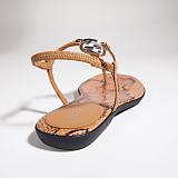 Women's thong sandal with Interlocking G brown