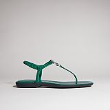 Women's thong sandal with Interlocking G green