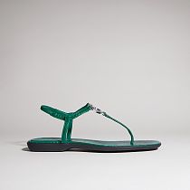 Women's thong sandal with Interlocking G green