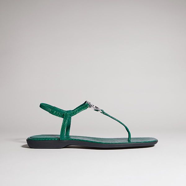 Women's thong sandal with Interlocking G green