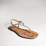 Women's thong sandal with Interlocking G brown
