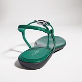 Women's thong sandal with Interlocking G green