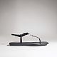Women's thong sandal with Interlocking G black patent leather