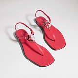 Women's thong sandal with Interlocking G red