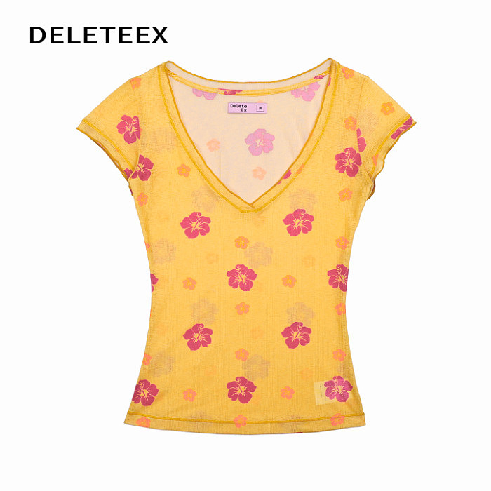 Plunging Neck Bat Shoulder Tee Top