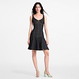 Topstitched Denim Dress