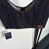 Topstitched Denim Crop Top