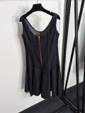 Topstitched Denim Dress
