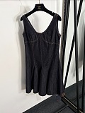 Topstitched Denim Dress