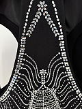 French Vintage Black Lace Slim Fit Tailored Suit