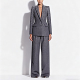 Luxury Heavy Embellished Grey Suit Set