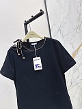 Tie-sleeve Cotton T-shirt in Black