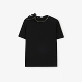 Tie-sleeve Cotton T-shirt in Black
