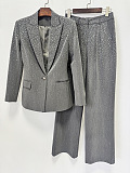 Luxury Heavy Embellished Grey Suit Set