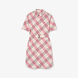 Check Cotton Shirt Dress
