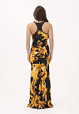 Versace Women's Long Fuchsia Dress with Wave Couture Print