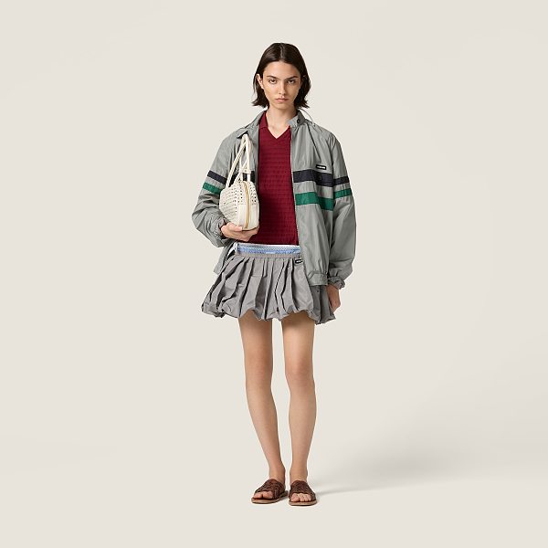 Miu Miu  Technical Silk Blouson Jacket & Mini Skirt
