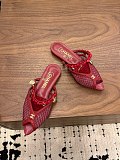 Chanel Leather Flat Mules in Red (The CHANEL Coco Beach 2026 collection)