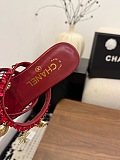 Chanel Leather Flat Mules in Red (The CHANEL Coco Beach 2026 collection)