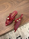 Chanel Leather Flat Mules in Red (The CHANEL Coco Beach 2026 collection)