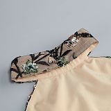 Embroidered Sequinned Floral Maxi Dress