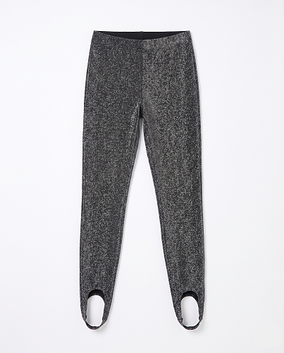 Glossy Metallic Finish Leggings in Black