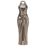 Anida Dress with Metallic Finish