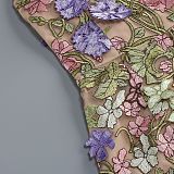 Halter Floral Embroidered Dress Green Pink