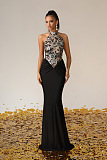 Embroidered Sequinned Floral Maxi Dress