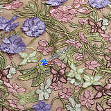 Halter Floral Embroidered Dress Green Pink