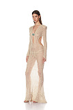 Neutral Crochet Maxi Dress