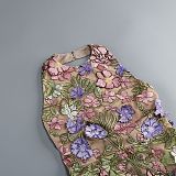Halter Floral Embroidered Dress Green Pink