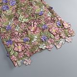 Halter Floral Embroidered Dress Green Pink