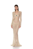 Neutral Crochet Maxi Dress