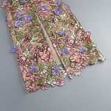 Halter Floral Embroidered Dress Green Pink