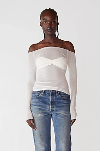 Mesh Off-shoulder Top
