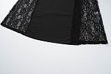 Black Lace Panel Maxi Dress