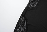 Black Lace Panel Maxi Dress