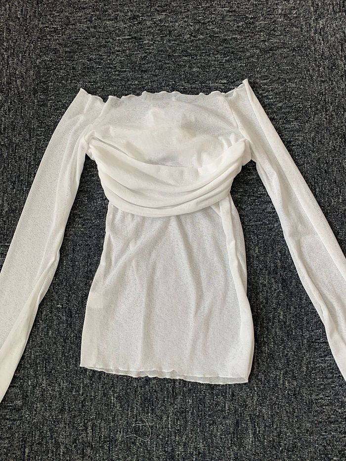Mesh Off-shoulder Top