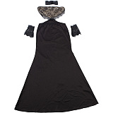 Maxi Dress With Lace Choker And Statement Gloves