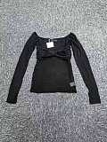Mesh Off-shoulder Top in Black