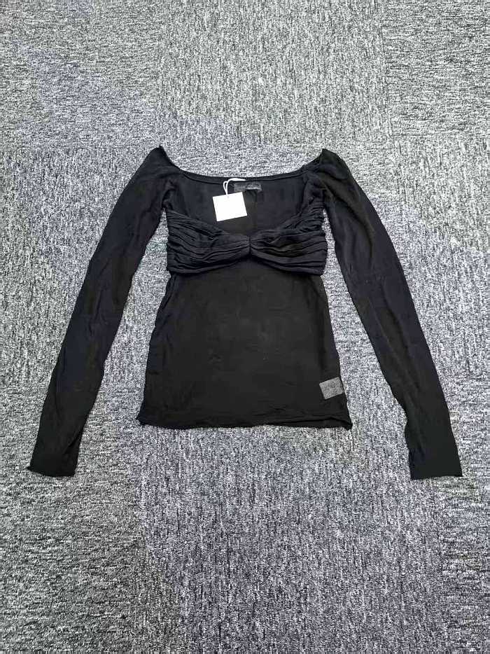 Mesh Off-shoulder Top in Black