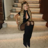 Black Faux Leather Sculpted Top