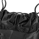 Black Lace Panel Maxi Dress