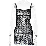 Black Lace Backless Mini Dress